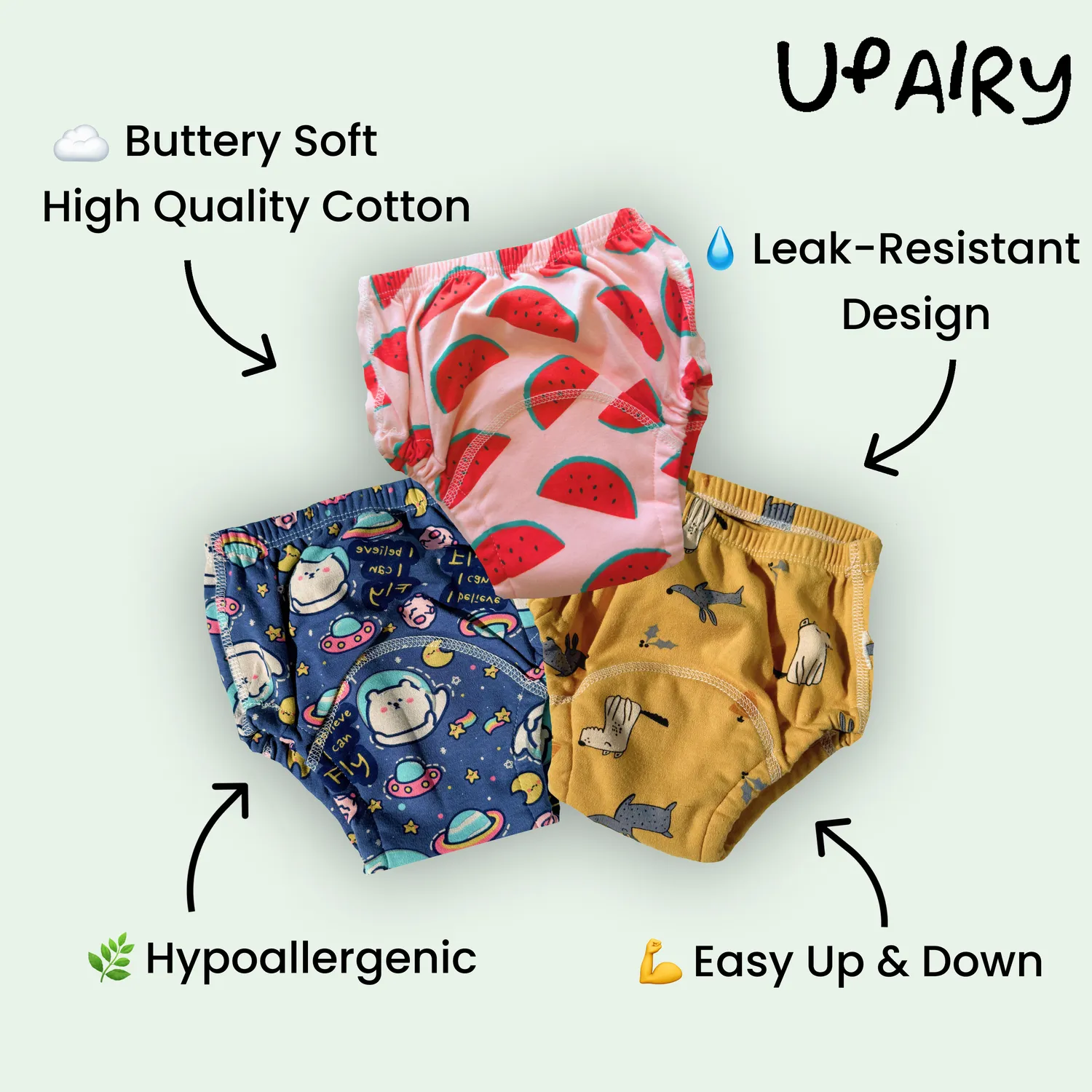 Upairy Potty Training Underwear træningsbukser vådfornemmelse