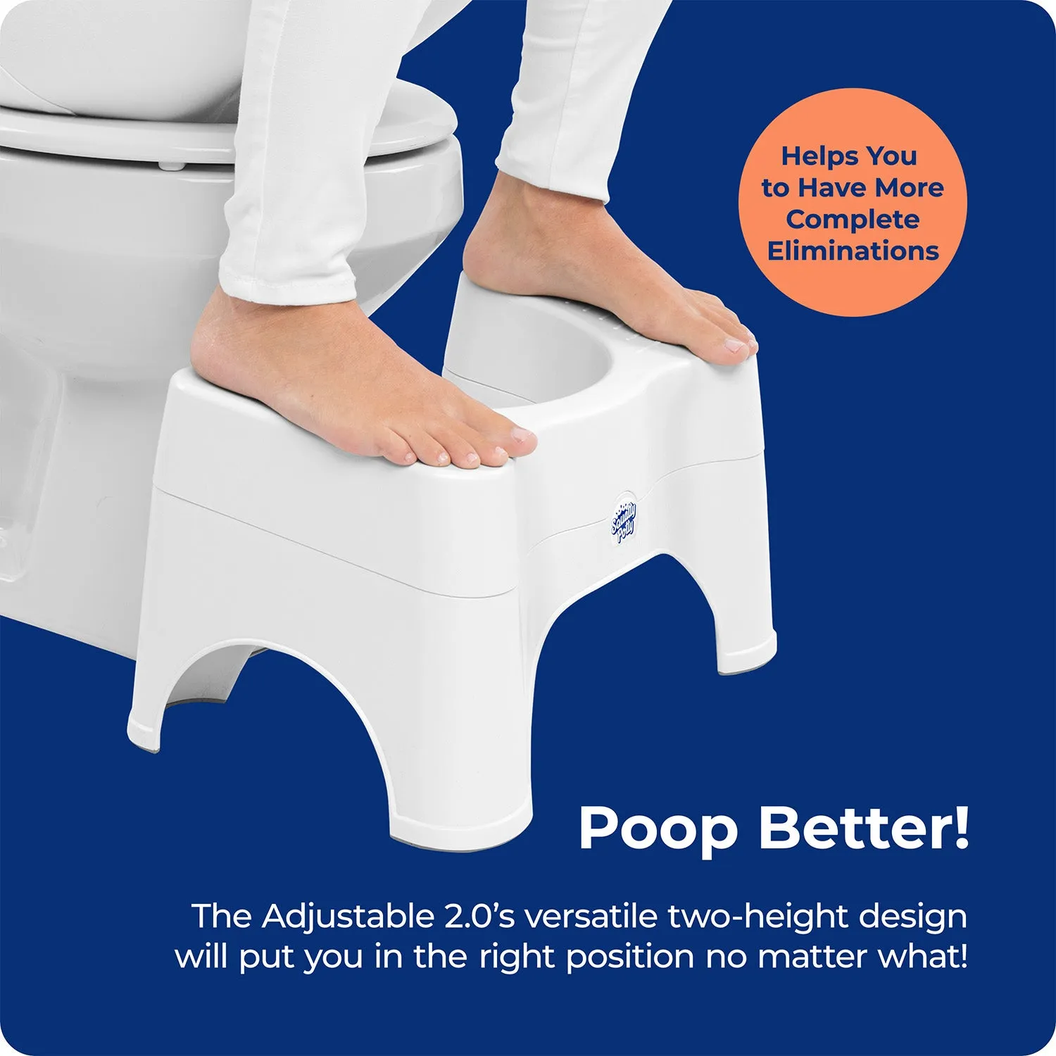 Squatty Potty Adjustable 2.0 toiletskammel 7 og 9 tommer