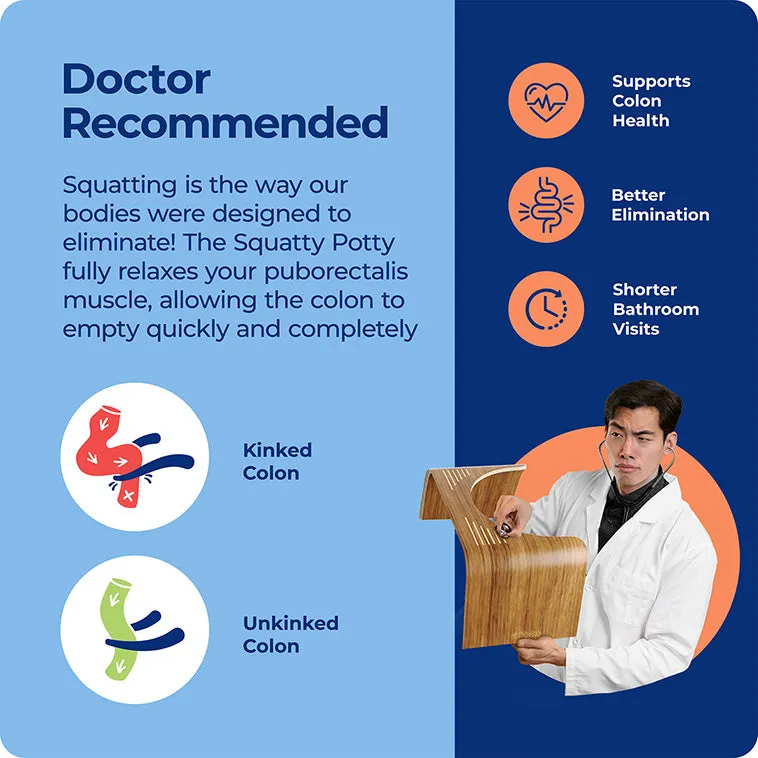 Squatty Potty Slim Teak toiletskammel teaktræ