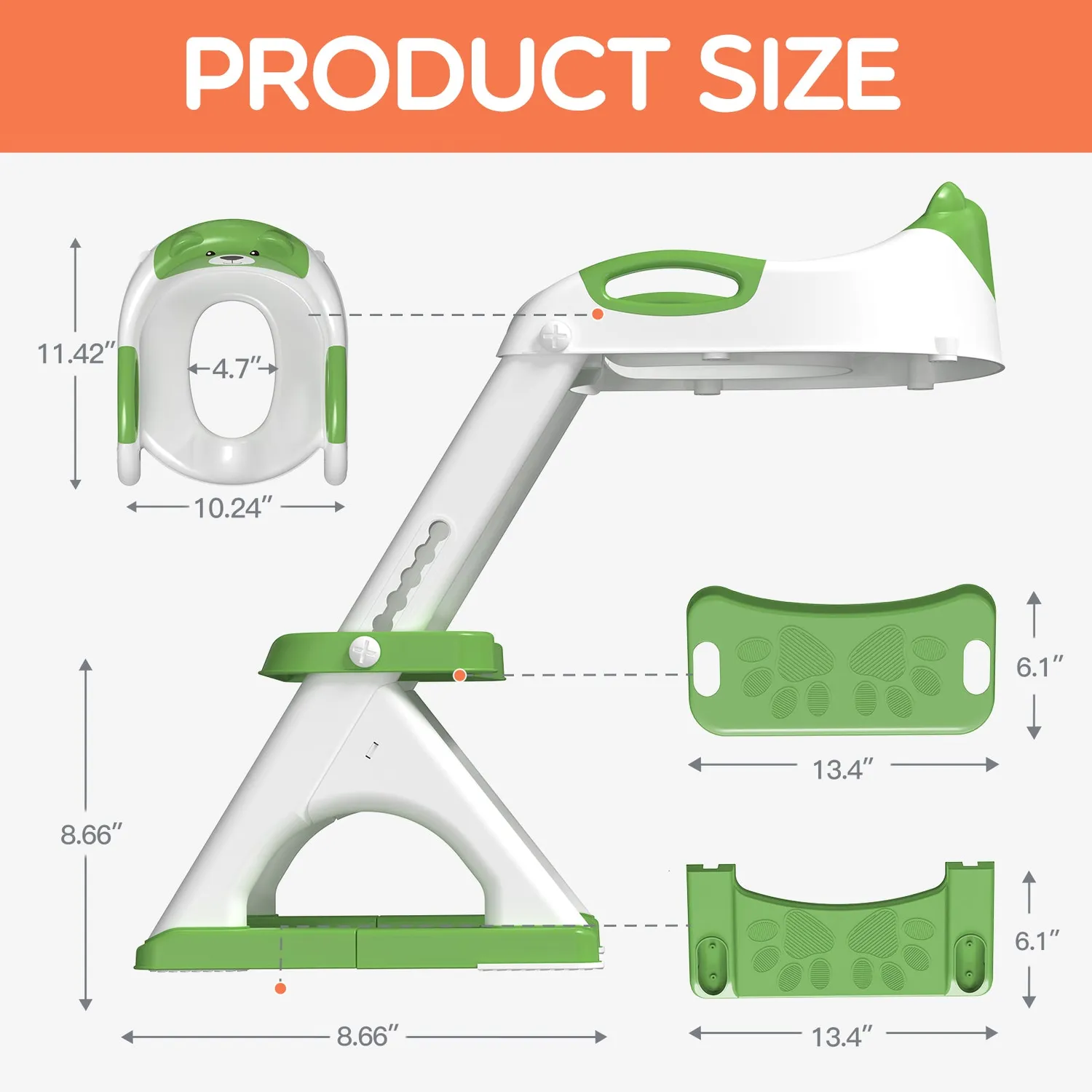 SKYROKU 8899-Green Classic Potty Training Seat 2 in 1 potte grøn