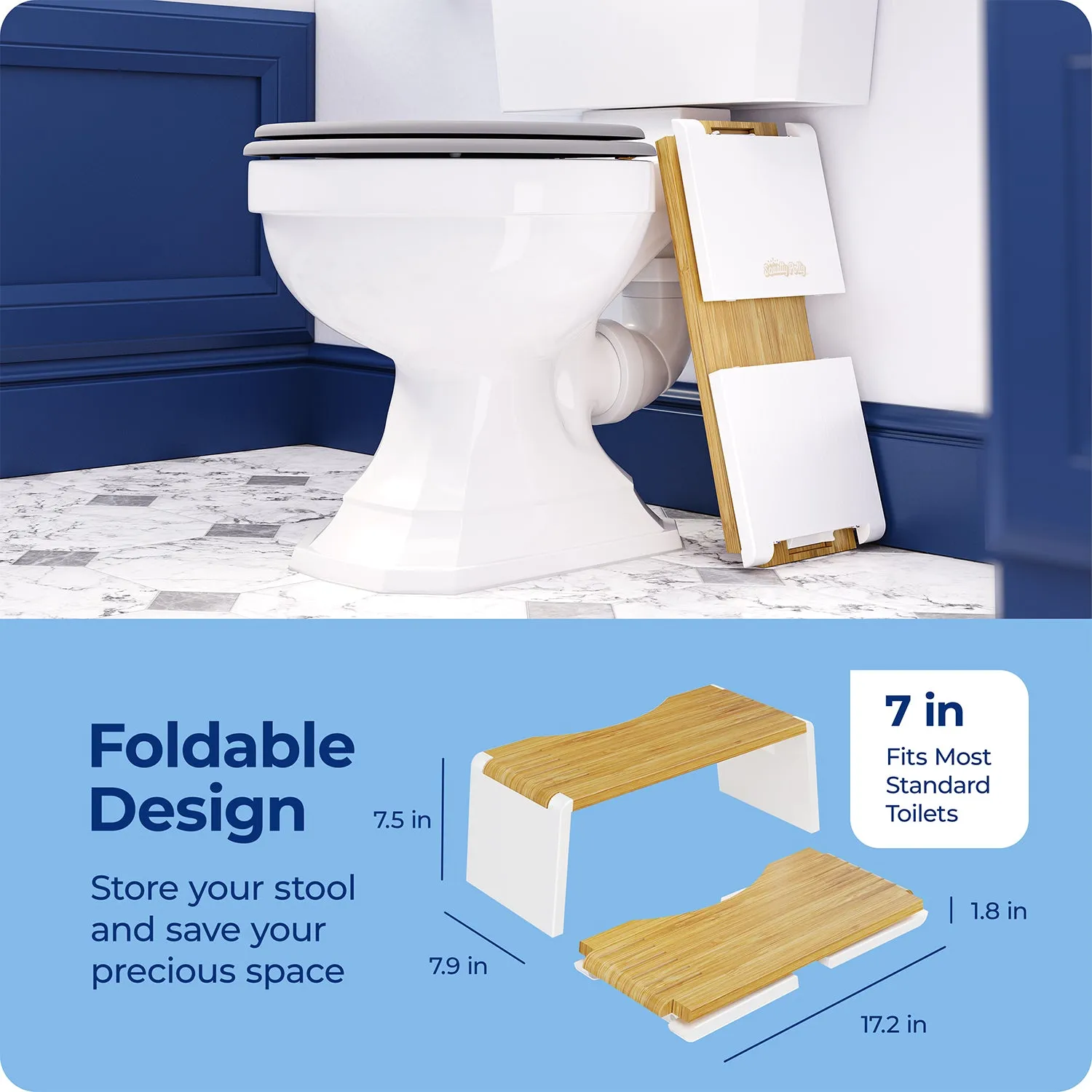 Squatty Potty Stockholm foldbar toiletskammel i bambus