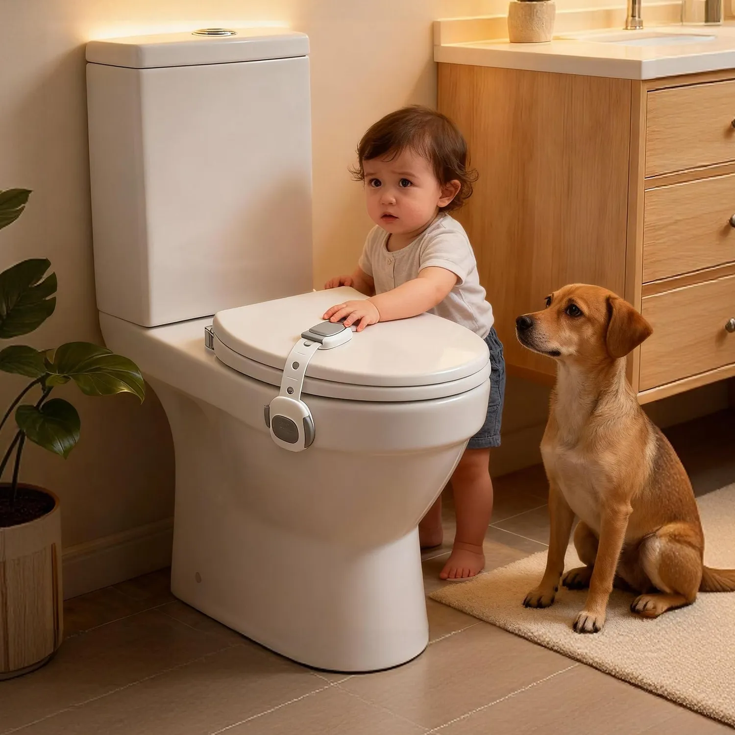 SKYROKU Toiletlås til Baby 2-pak Selvklæbende
