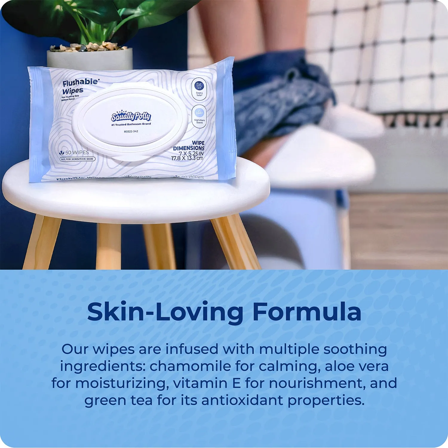 Squatty Potty Oslo Folding + Wipes toiletskammel