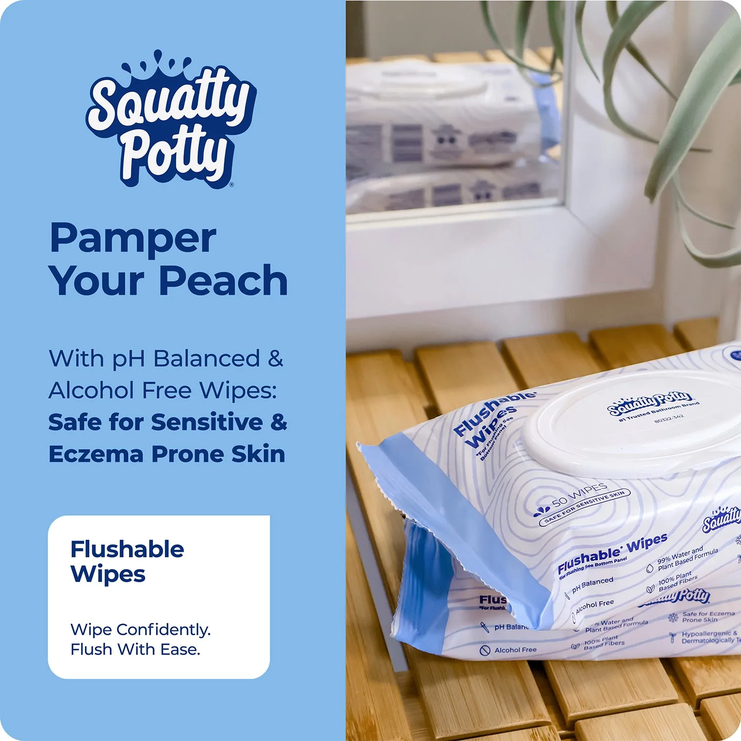 Squatty Potty Simple toiletskammel + vådservietter 150 stk