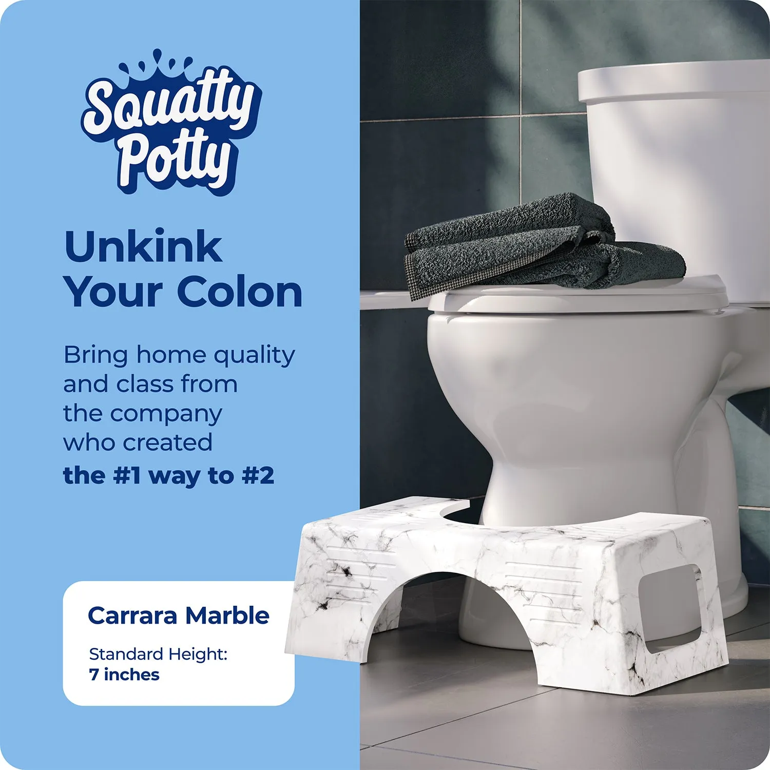 Squatty Potty Carrara Marble toiletskammel polyresin