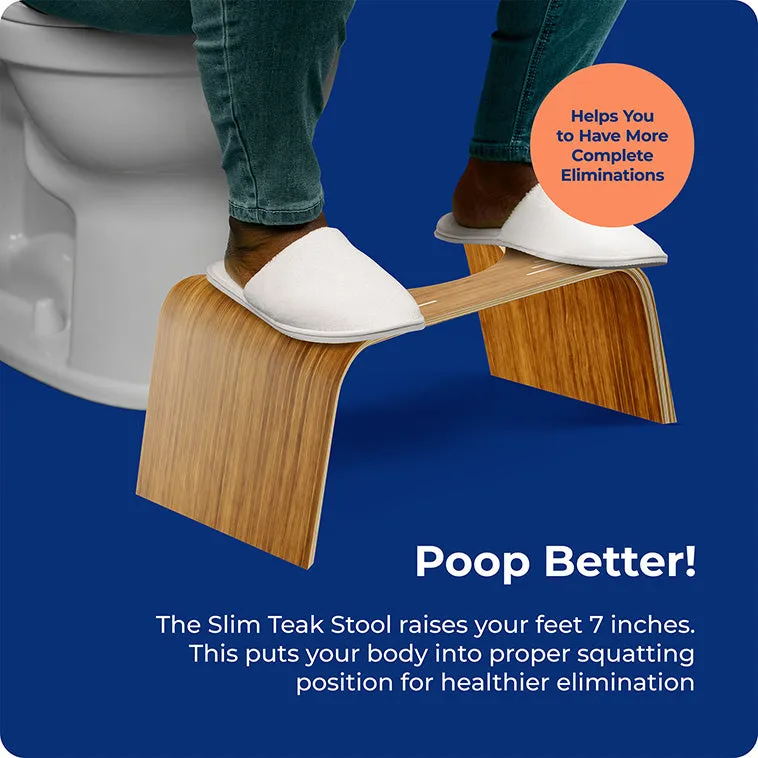 Squatty Potty Slim Teak toiletskammel teaktræ