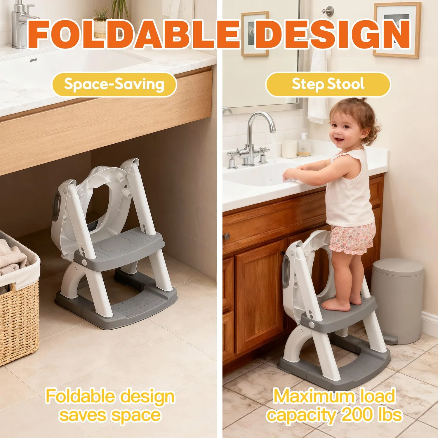SKYROKU 8898Music-Grey 2in1 Potty Training Toilet potte