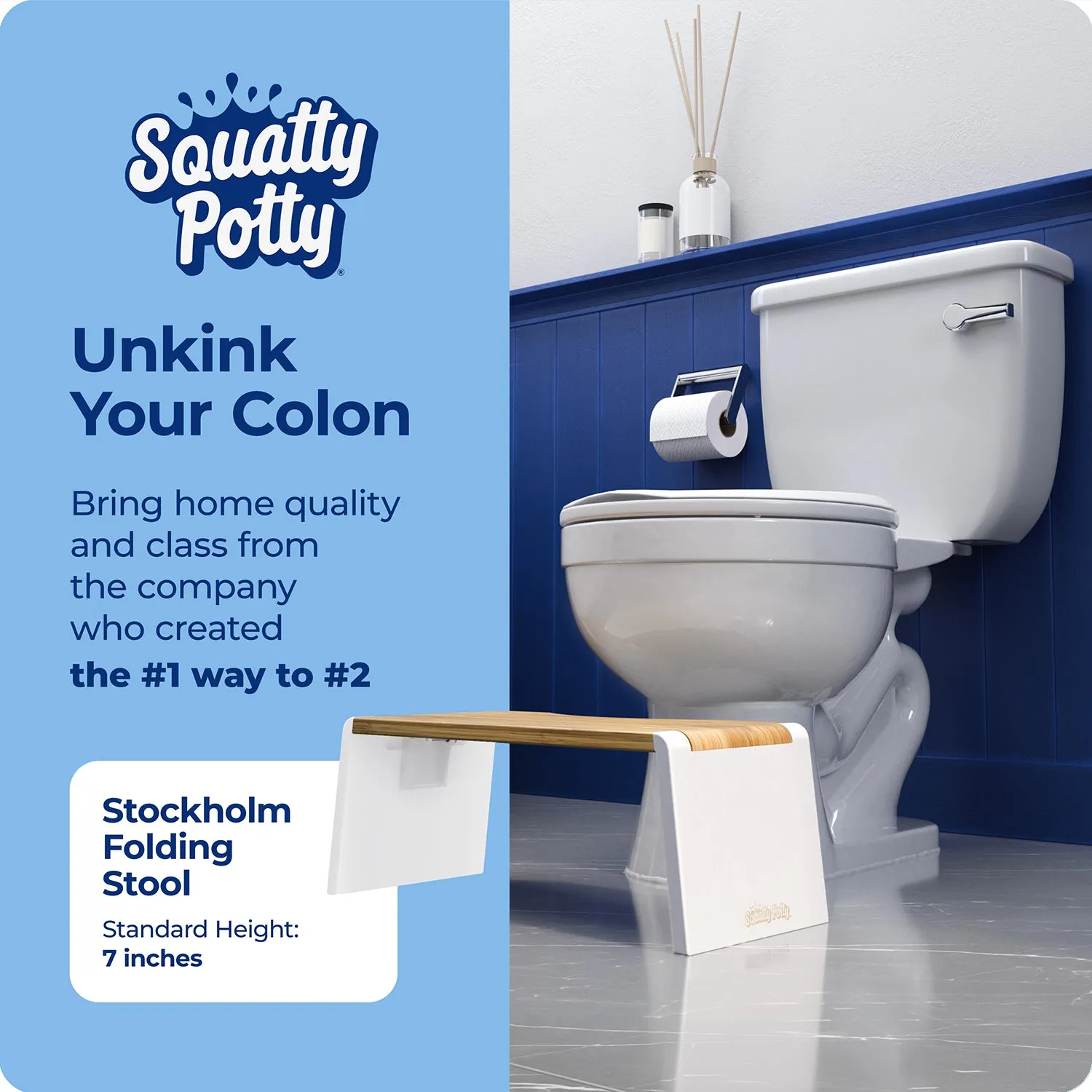 Squatty Potty Stockholm foldbar toiletskammel i bambus