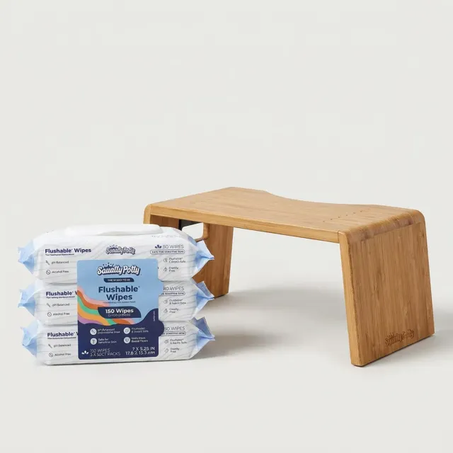 Squatty Potty Oslo Folding + Wipes toiletskammel