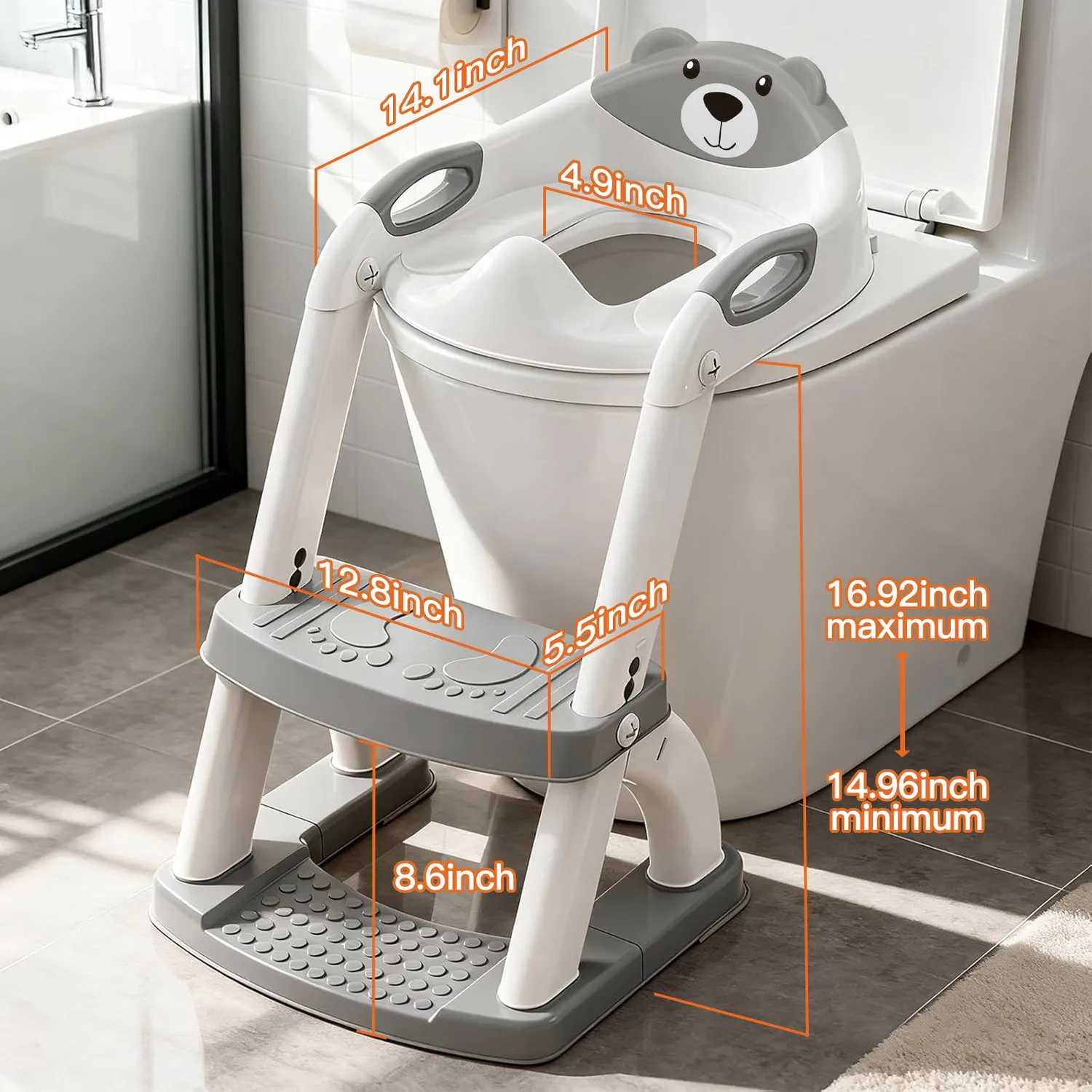 SKYROKU 8898Music-Grey 2in1 Potty Training Toilet potte