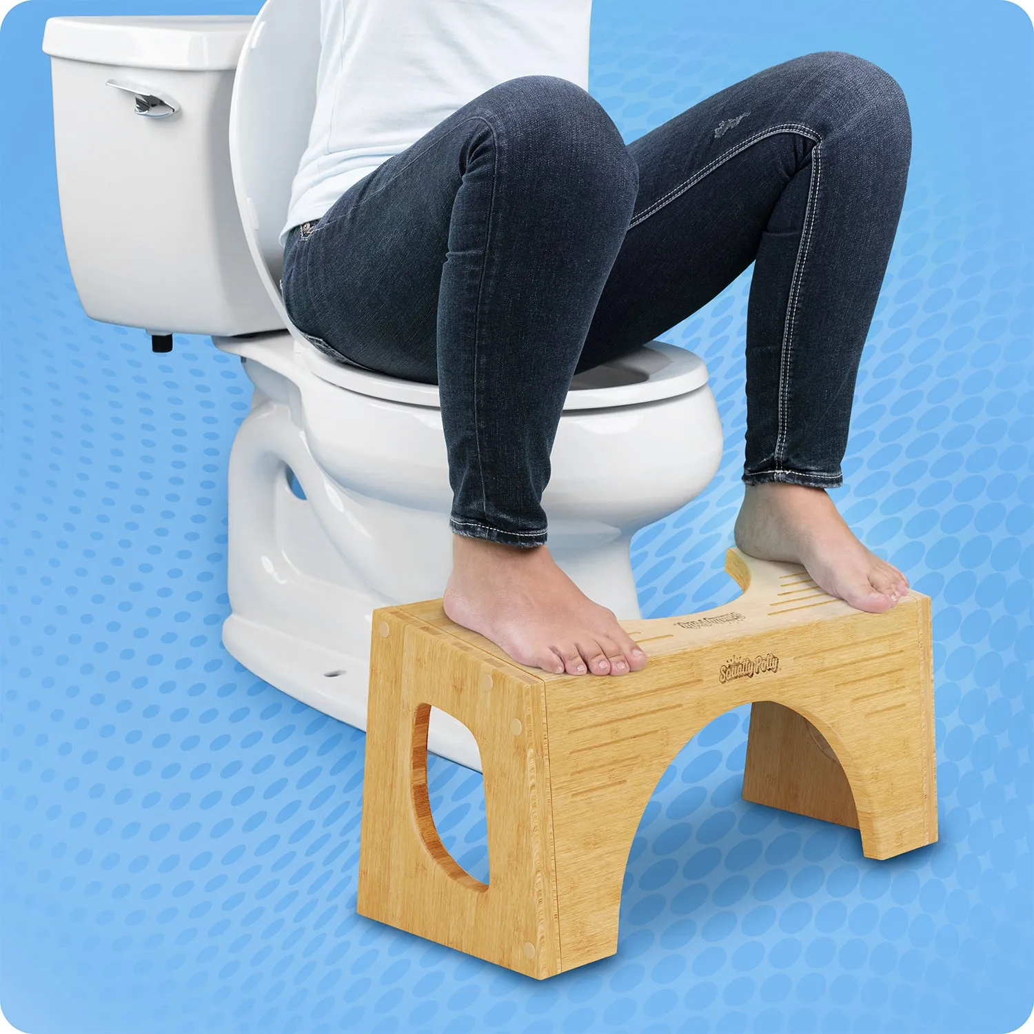 Squatty Potty Bamboo Flip toiletskammel i bambus