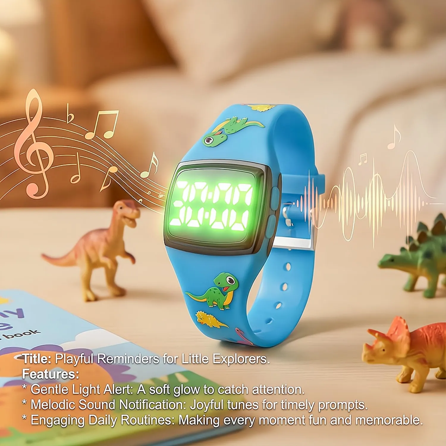 SKYROKU Toddler Potty Training Watch potteur dinosaur magnetisk opladning