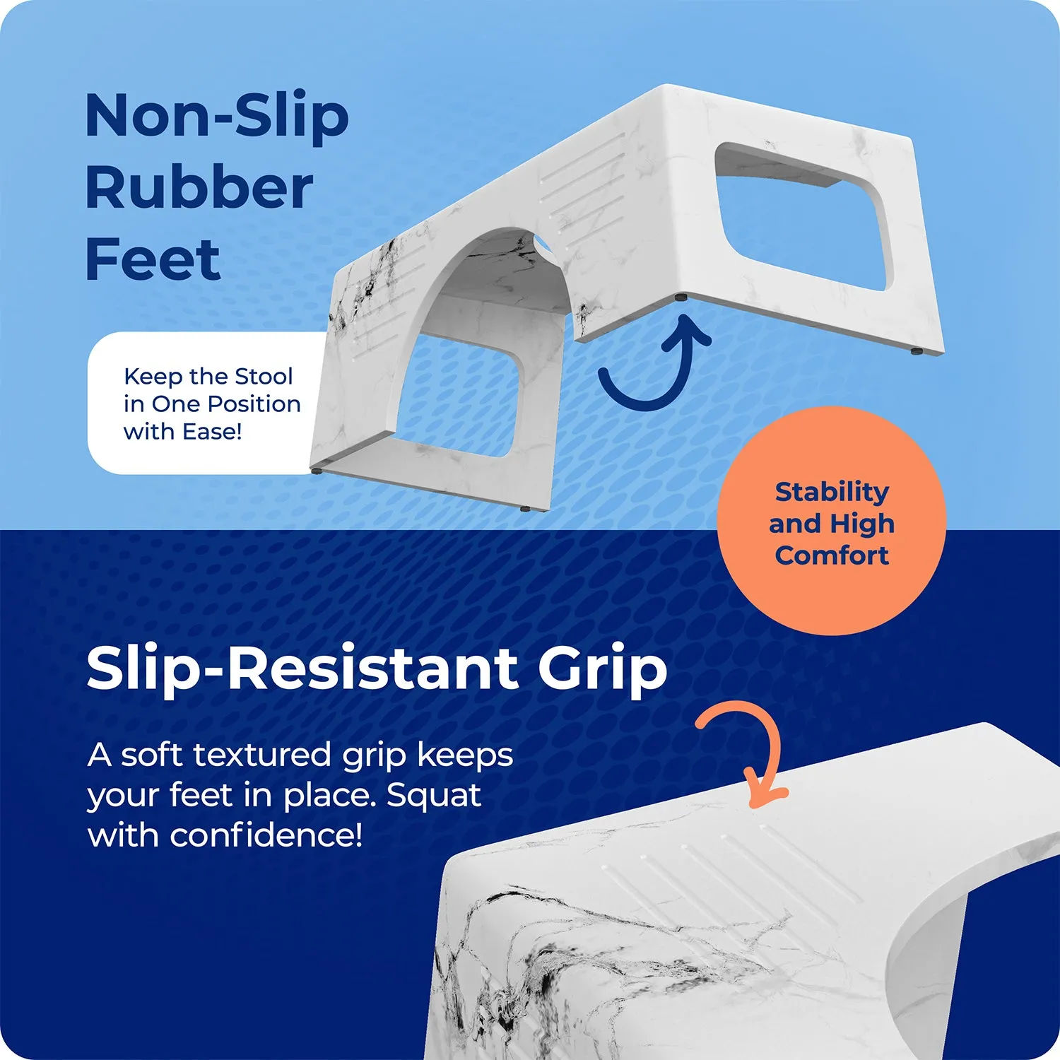 Squatty Potty Carrara Marble toiletskammel polyresin