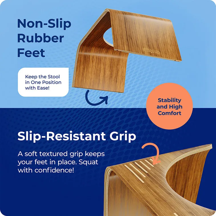 Squatty Potty Slim Teak toiletskammel teaktræ