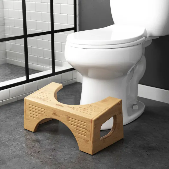 Squatty Potty Bamboo Flip toiletskammel i bambus
