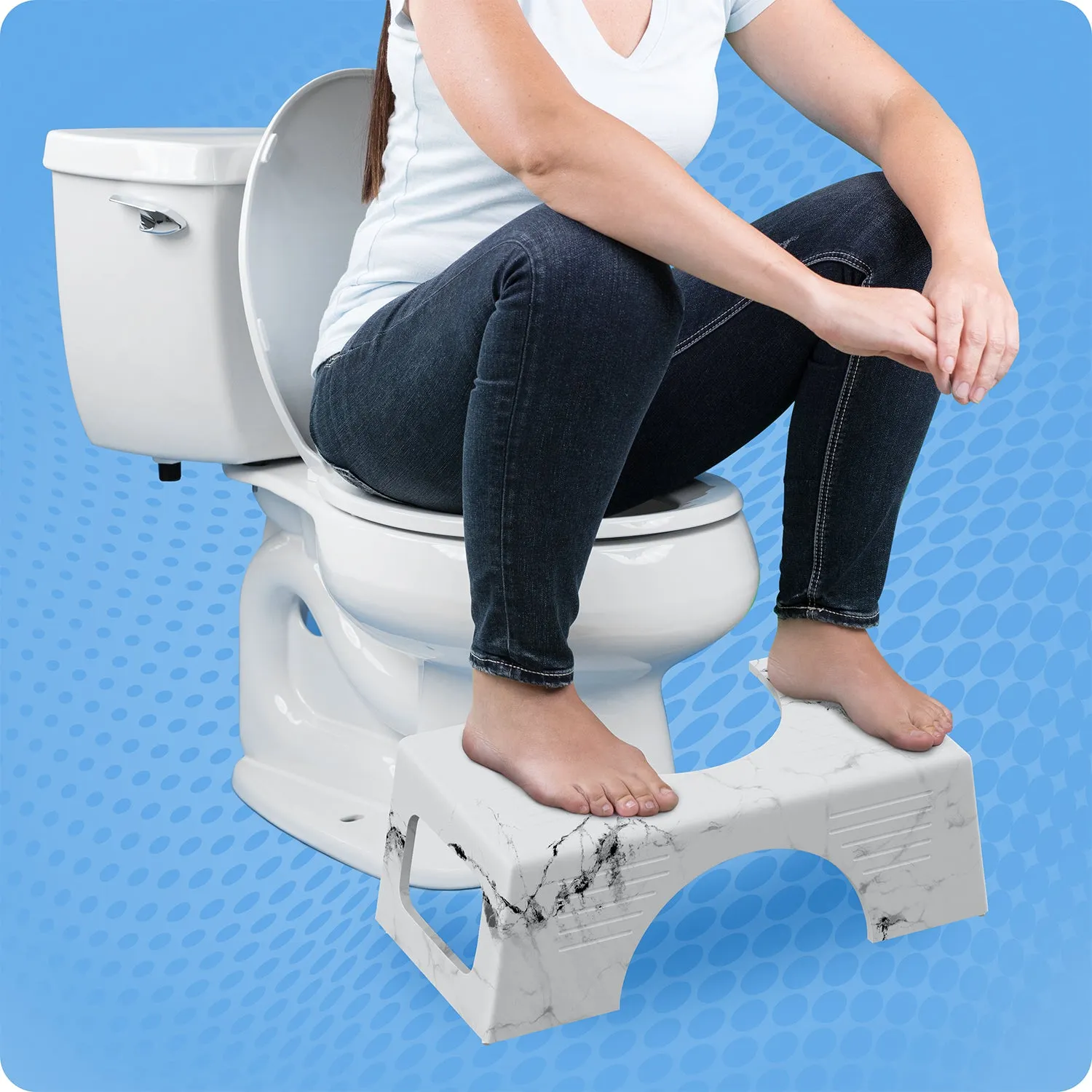 Squatty Potty Carrara Marble toiletskammel polyresin