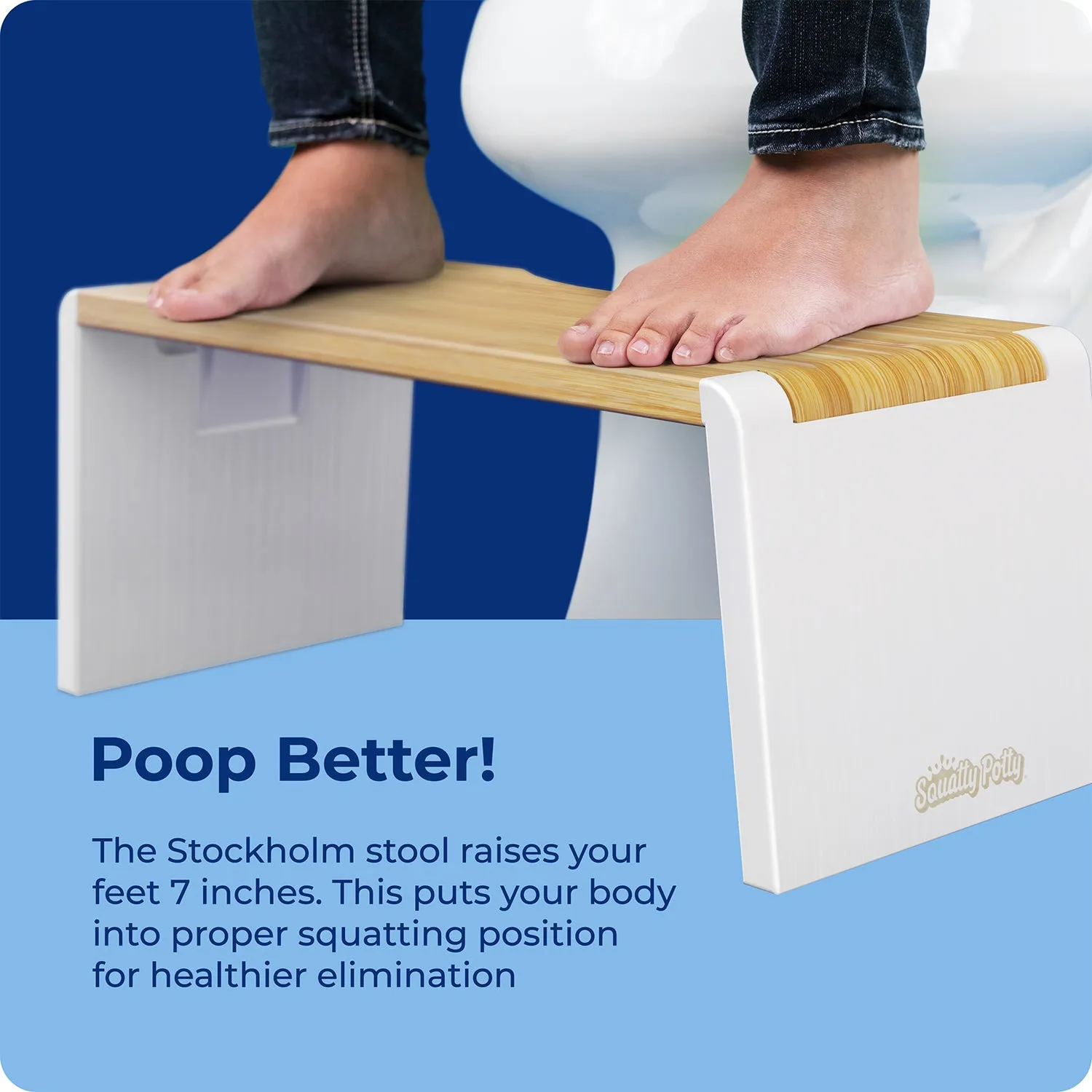 Squatty Potty Stockholm foldbar toiletskammel i bambus